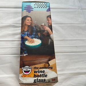 Big Mouth, inc wine bottle glass NIB